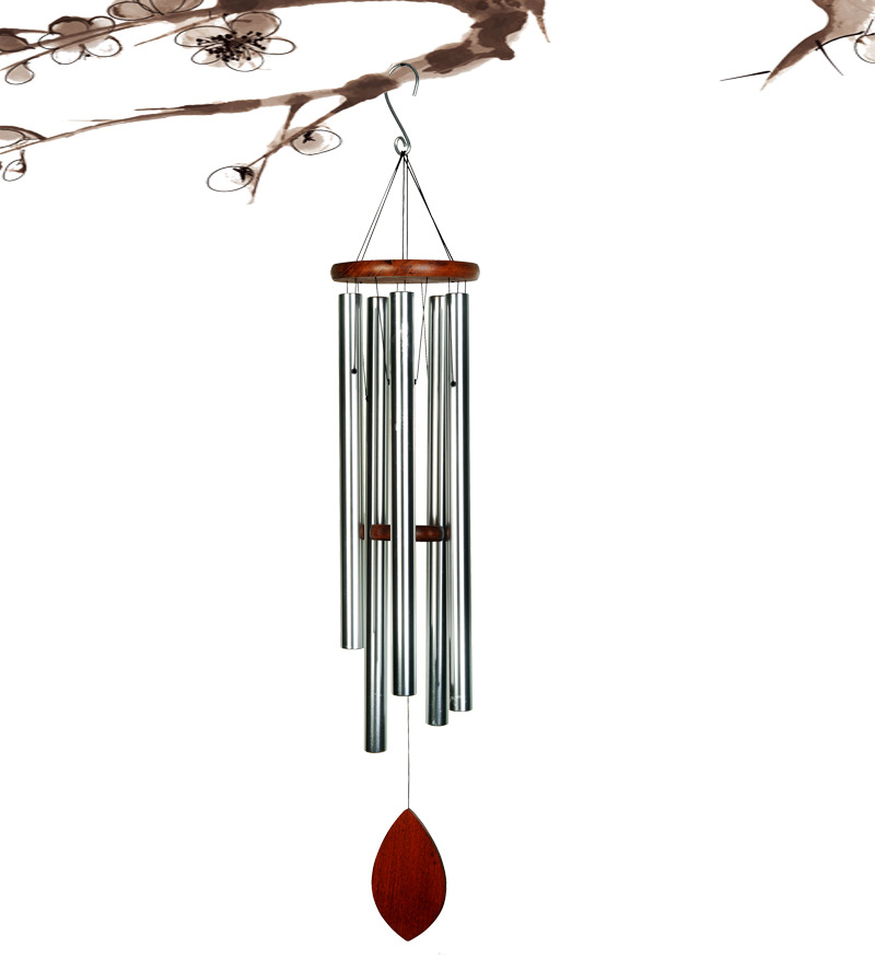 36英寸高端空音乐金属管创意日圆木质风铃挂饰门饰户外庭院装饰品