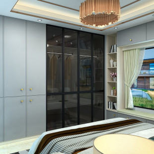 广州厂家美佰利全屋定制家具现代简约定制衣柜实木整体衣柜西雅图