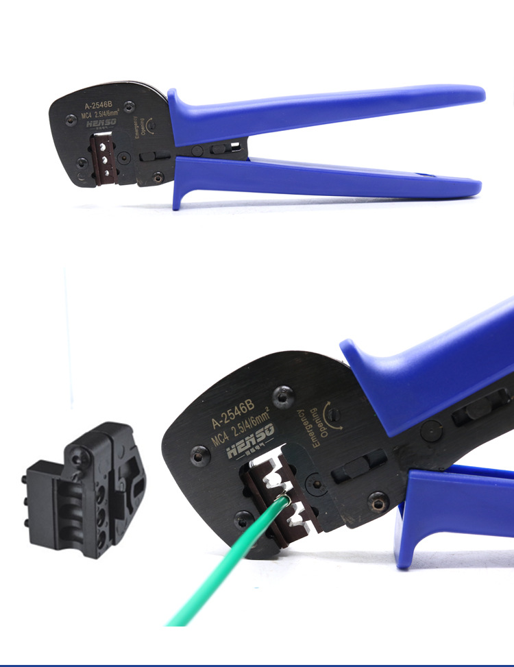 跨境电商 mc4新款光伏压线钳 ly-2546b太阳能连接器压接钳双色钳