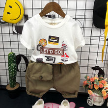 儿童韩版短袖打底衫 2020夏季宝宝2-7岁童装可爱印花T恤短裤套装
