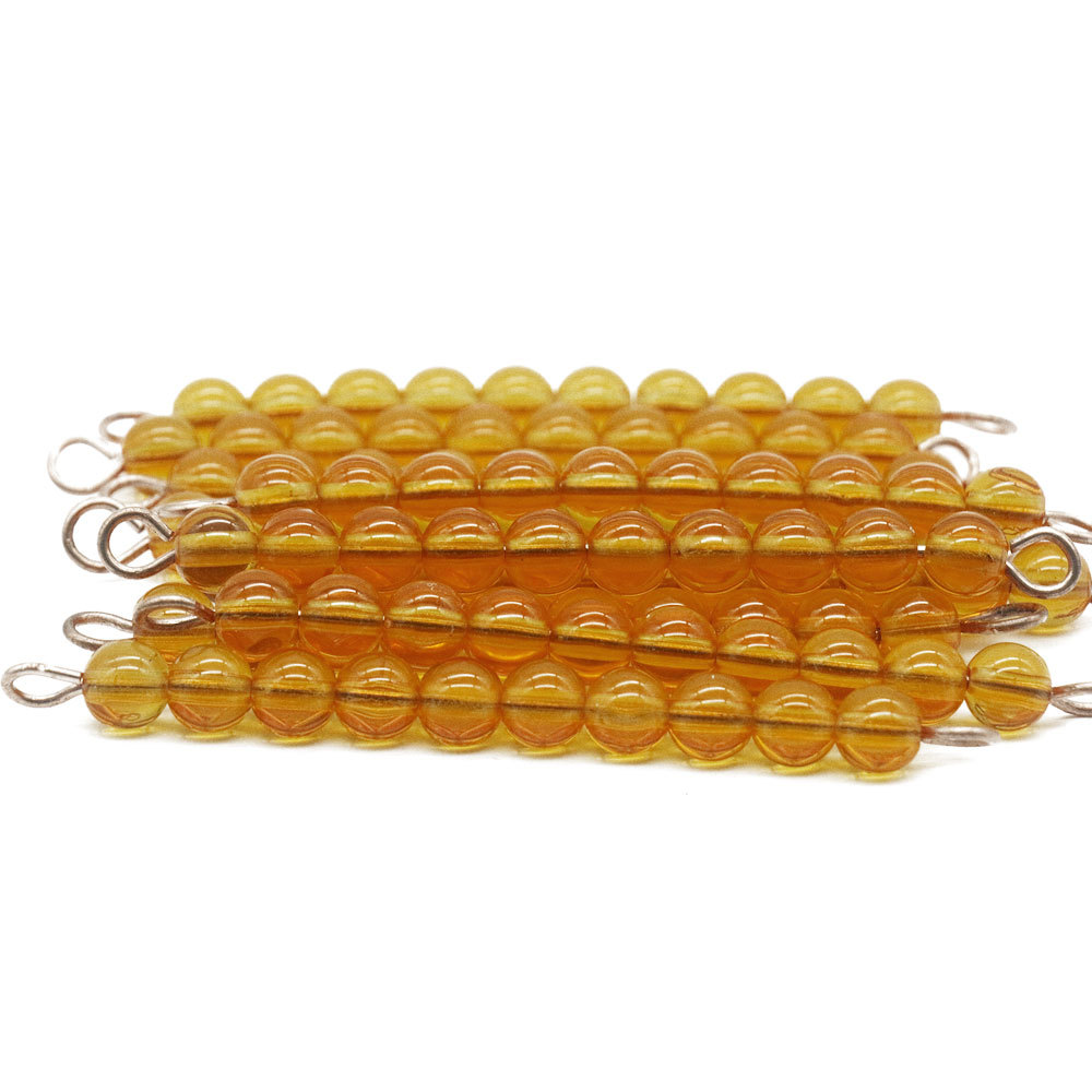 蒙台梭利教具数学教具学前儿童早教玩具幼儿早教蒙氏金色100串珠