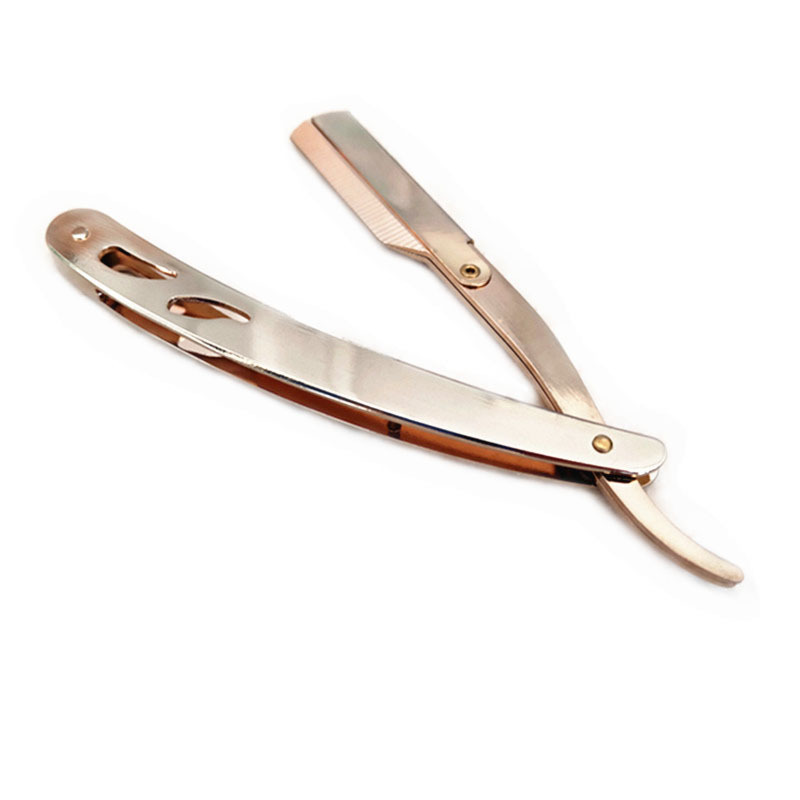 不锈钢老式折叠手动刮胡子剃须刀理发刮刀剃刀刮光头刮眉美发刀架