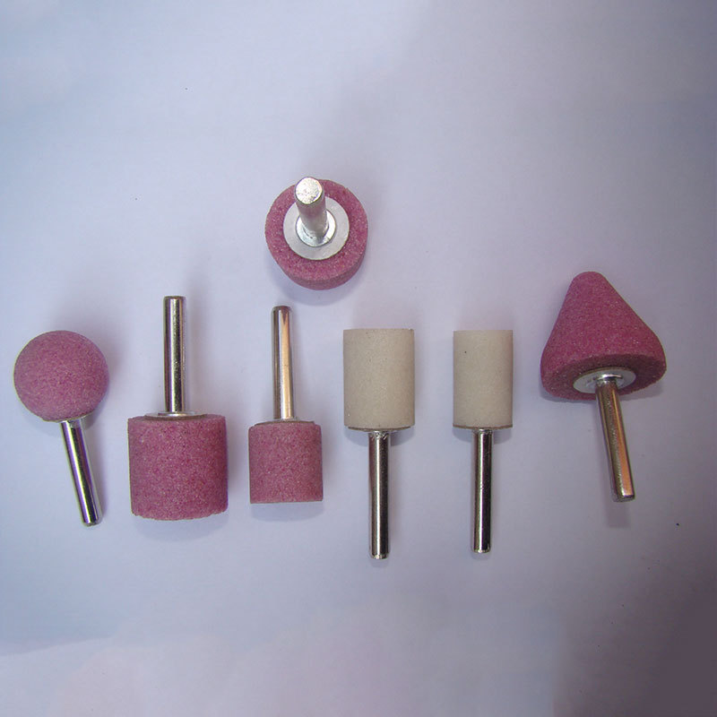 仿台湾小椭圆锥磨头w220带柄砂轮磨头铬刚玉磨头厂家供应