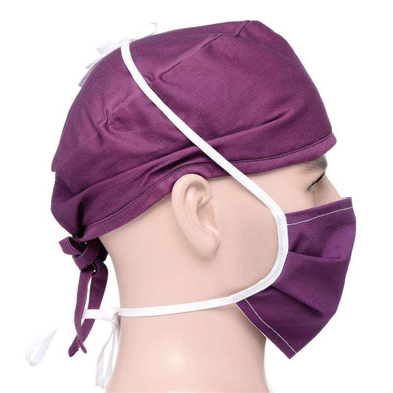涵姿洁手术帽纯色圆顶系带格雷帽外科手术室帽子医生护士帽定制