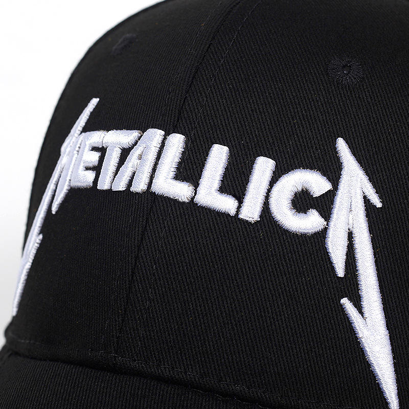 批发纯棉嘻哈风遮阳metallica英文刺绣棒球帽子韩版男女士鸭舌帽