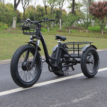 出口电动三轮车成人变速人力脚踏电动三轮自行车厂家直销