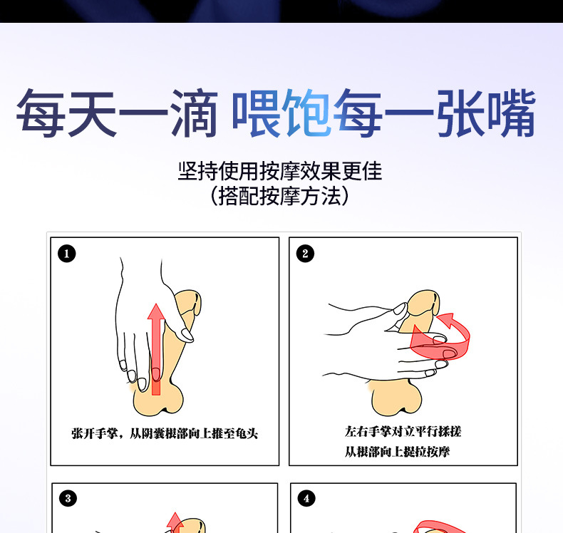 独爱男士小蓝瓶按摩精油增大增粗滋养10ml阴茎护理修复液成人用品