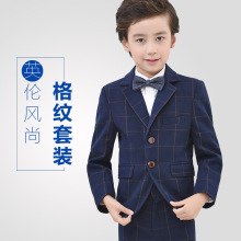 儿童西装套装三件套男童小西服中大童学生演出服花童礼服一件代发