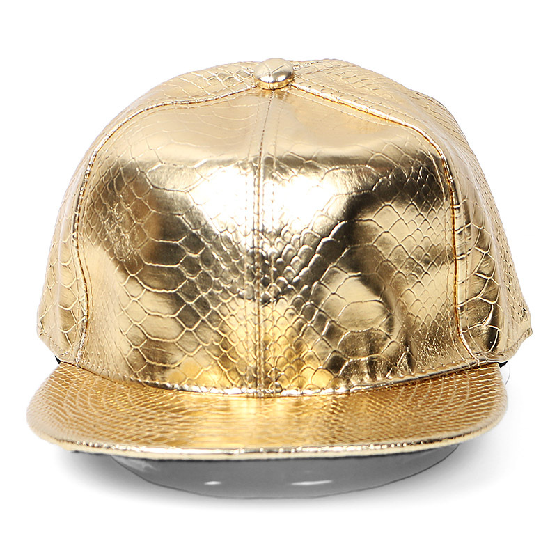 韩版光板鳄鱼皮嘻哈帽 pu 皮平沿棒球帽 街舞潮人帽子