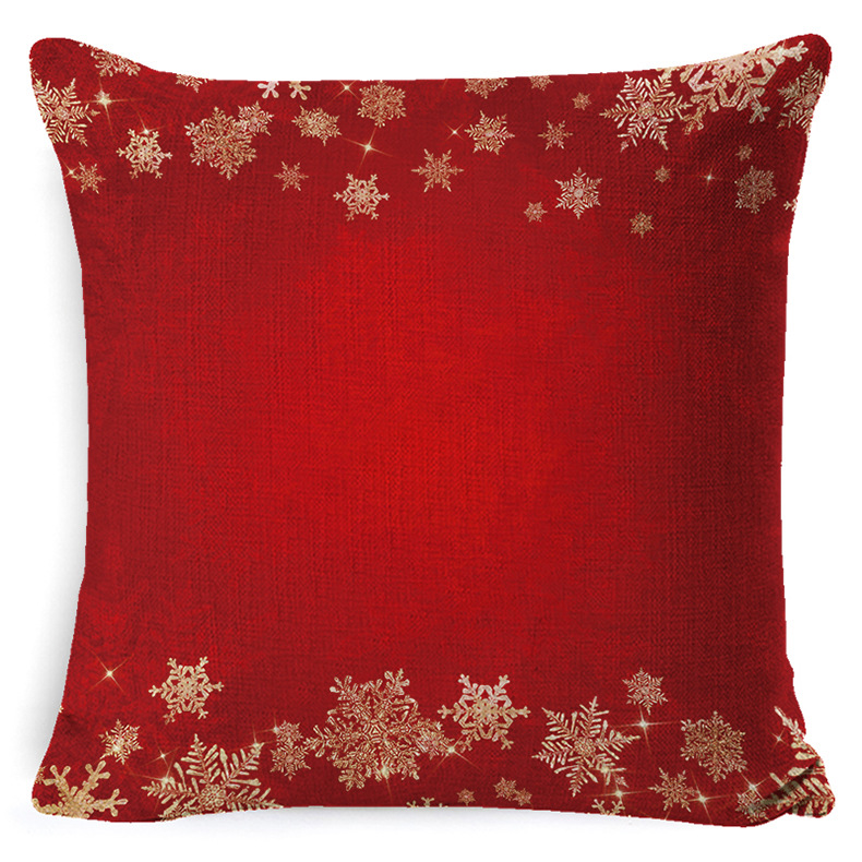 圣诞节抱枕套亚麻超柔桃皮绒靠垫座垫枕套圣诞抱枕批发靠垫枕头套