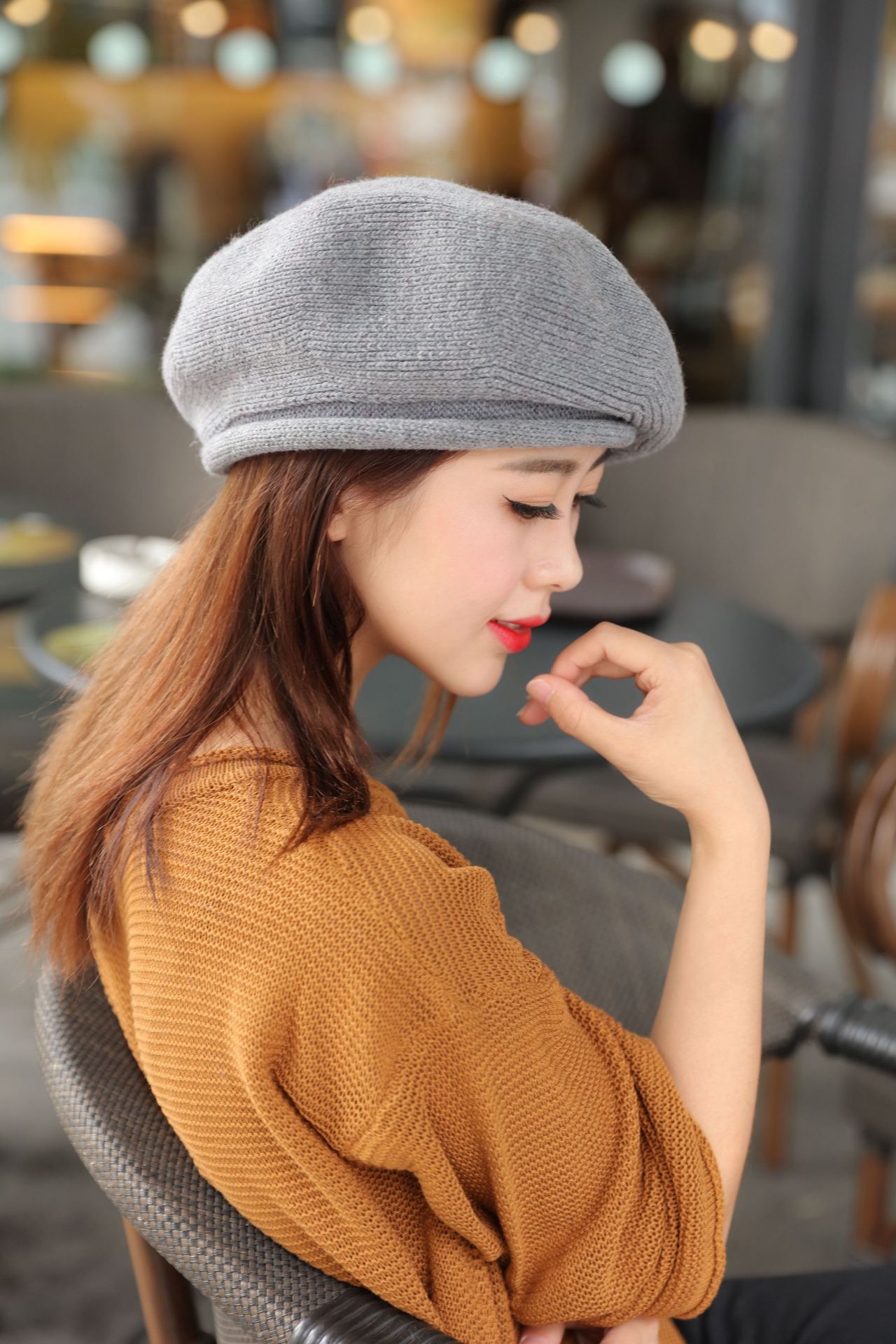 秋冬季新款韩版贝雷帽女士时尚羊毛南瓜帽日韩百搭画家帽保暖帽子