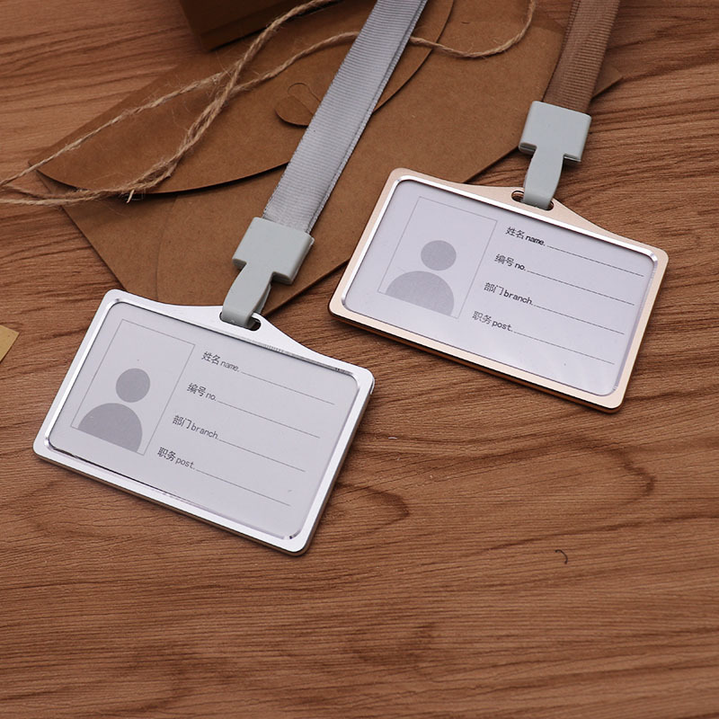 027-1铝合金工号牌员工工牌定制胸牌胸卡银色工作证制作定做挂牌