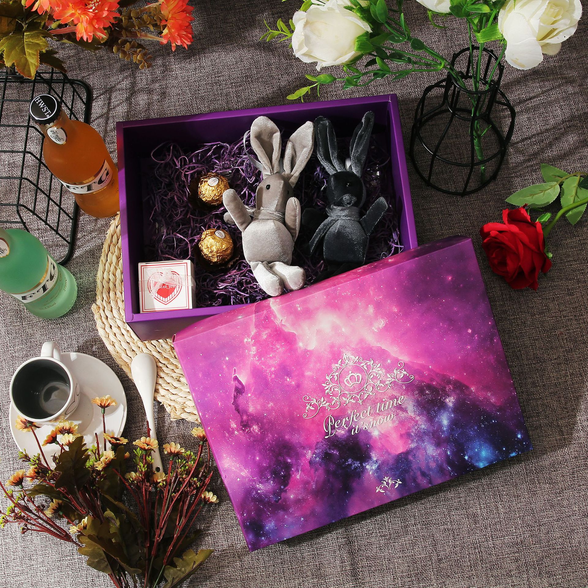 紫色星空礼品盒大号礼物盒子生日礼盒口红包装盒 伴娘伴手礼盒