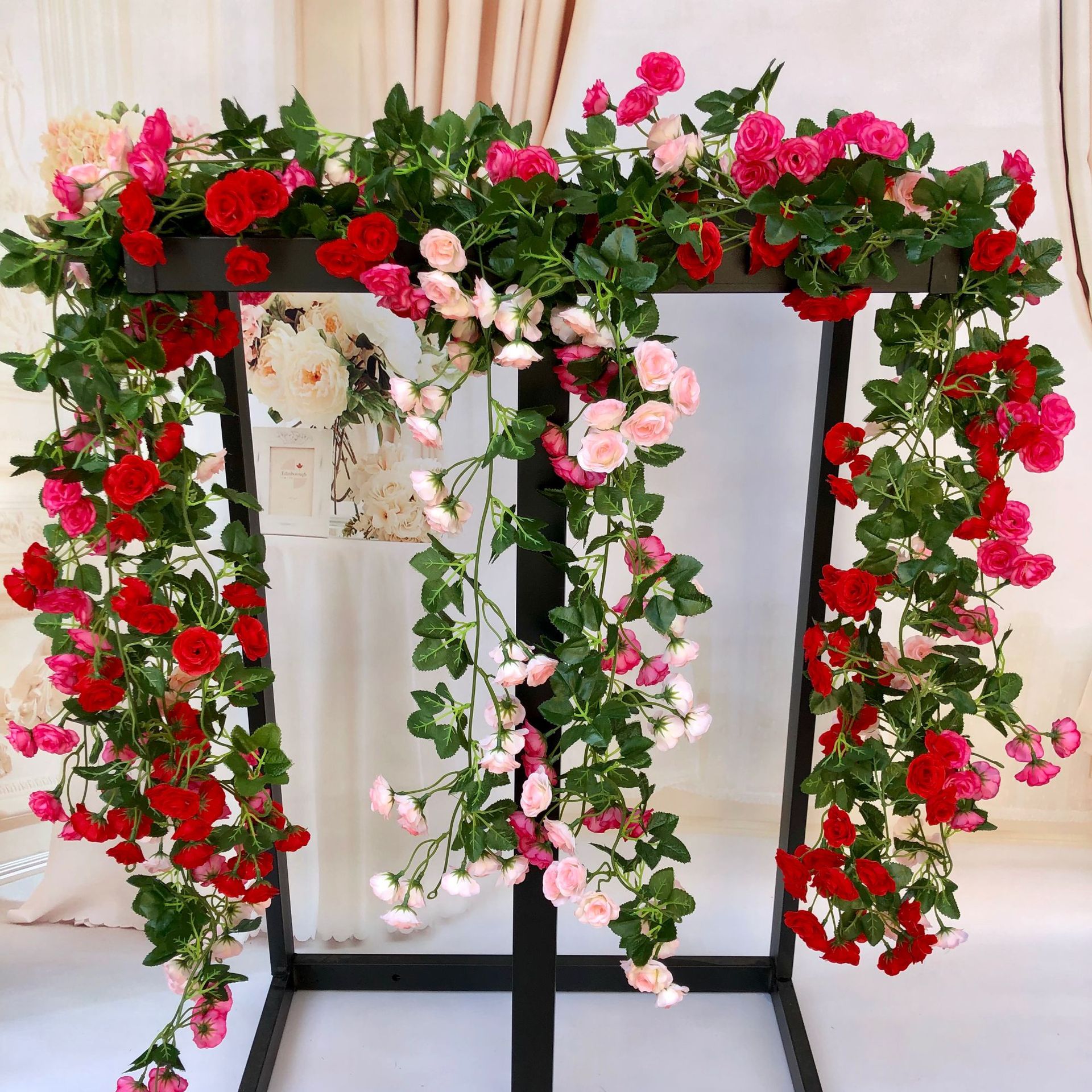 仿真玫瑰花藤仿真花假花仿真植物藤蔓藤条装饰 婚庆摄影道具批发