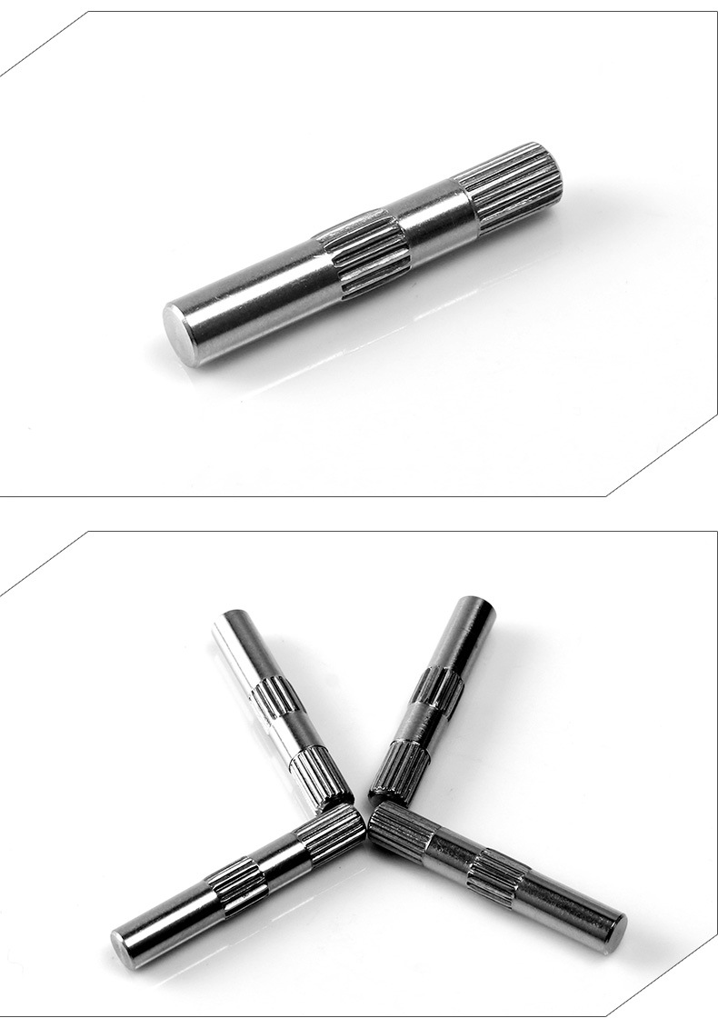 厂家加工不锈钢插销 滚花轴 塑料齿轮箱齿形销 牙箱轴 销钉 铁轴