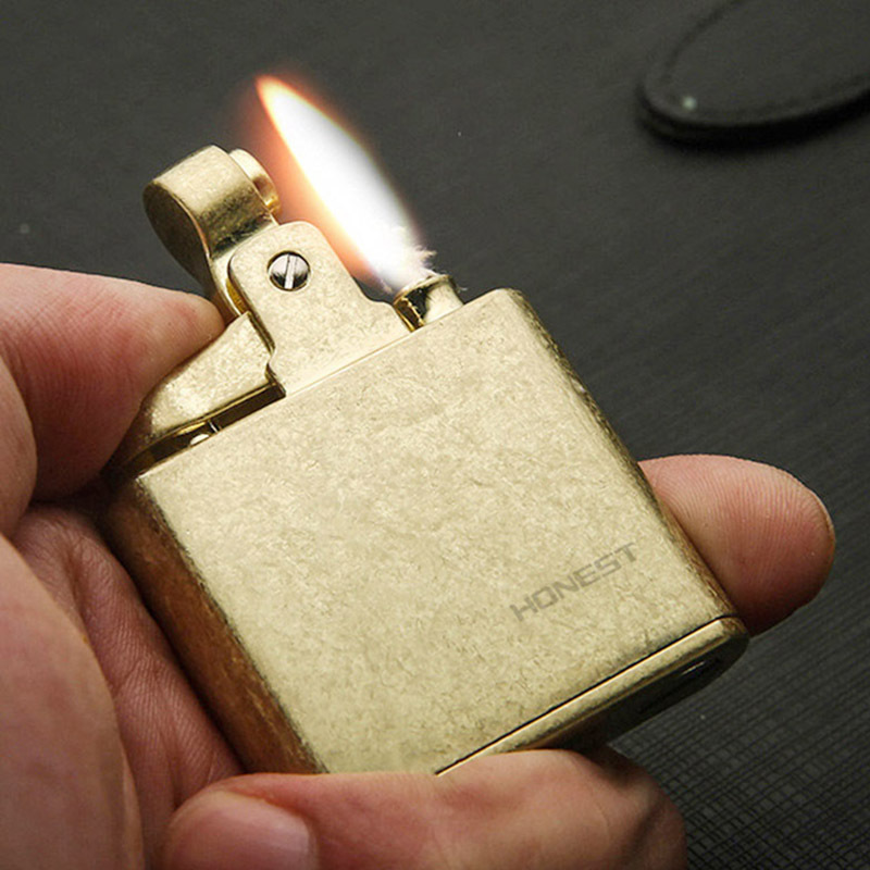 百诚清辉二号复古经典金属创意老式怀旧煤油火机砂轮火石男士礼物