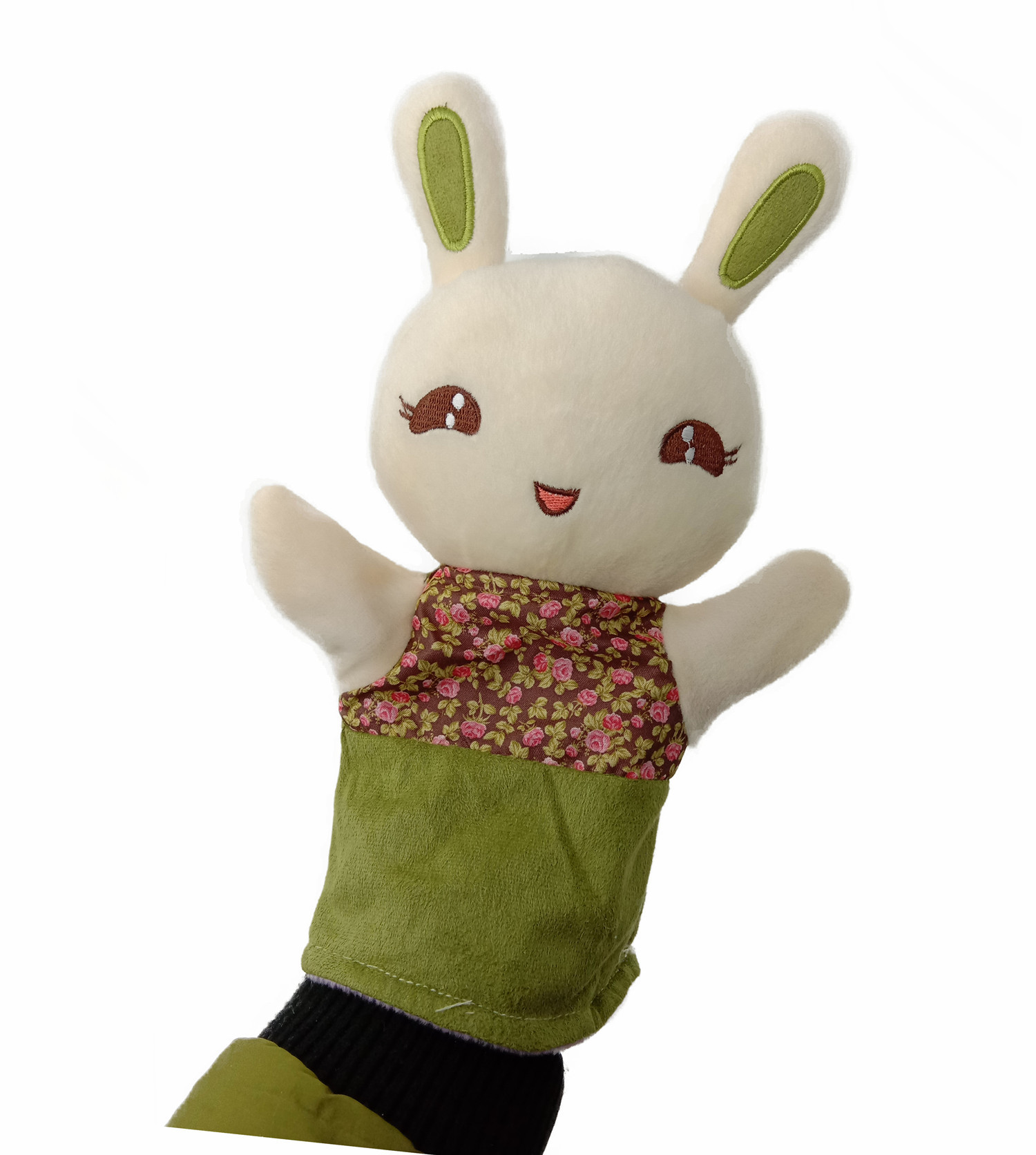 创意新款儿童早教表演卡通鸭鸭动物手指玩布偶手偶毛绒地摊玩具