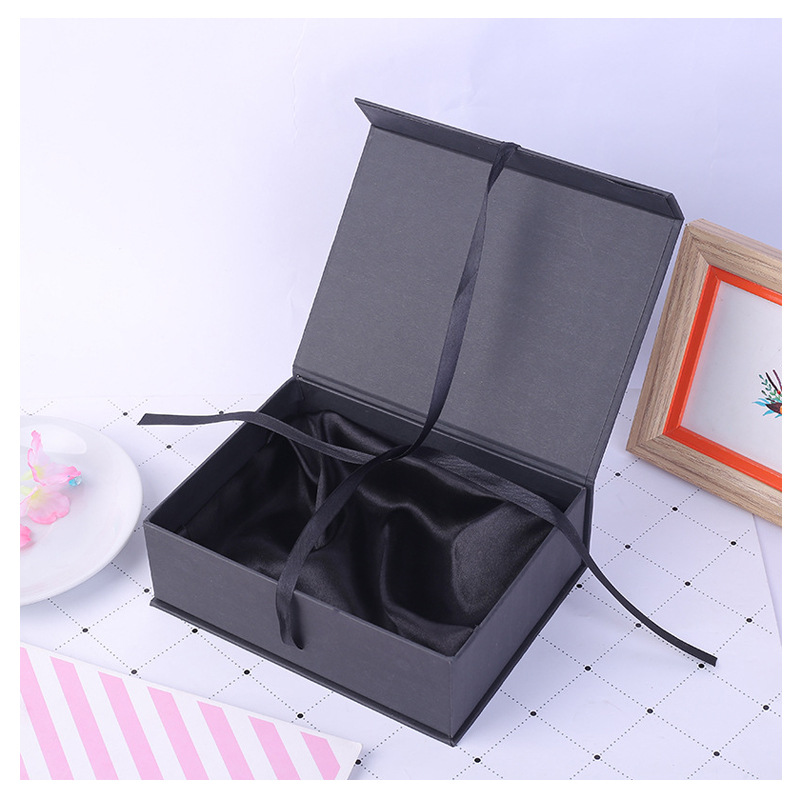 Foreign Trade Flip Box Exquisite Bow Gift Box Black Tiandigai Gift Box Printing