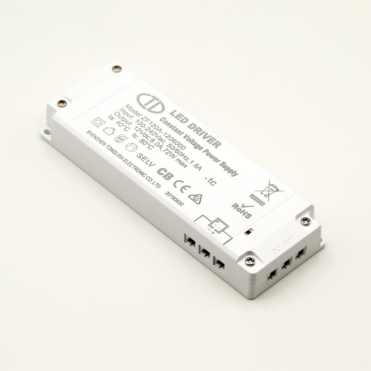 led恒压电源足安 led开关电源12v6a72w橱柜灯电源灯带驱动电源