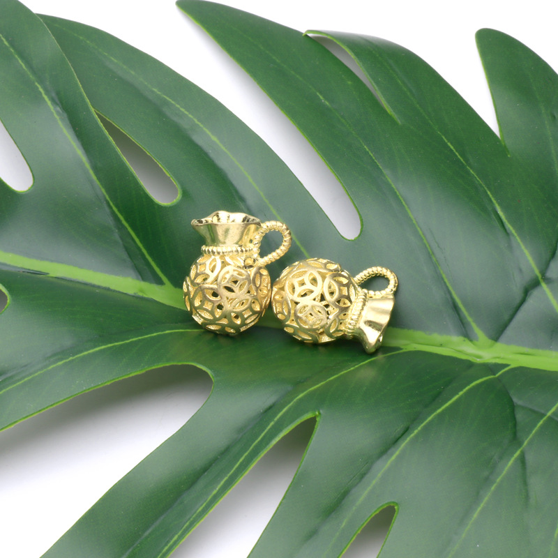 厂家直销创意款铸铜镂空铃铛钱袋挂件手工diy饰品复古福袋吊坠