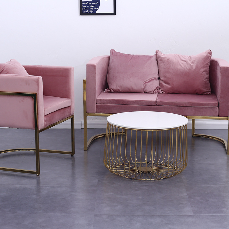 北欧婚纱店沙发美容院简约现代服装店小沙发网红款接待会客洽谈椅