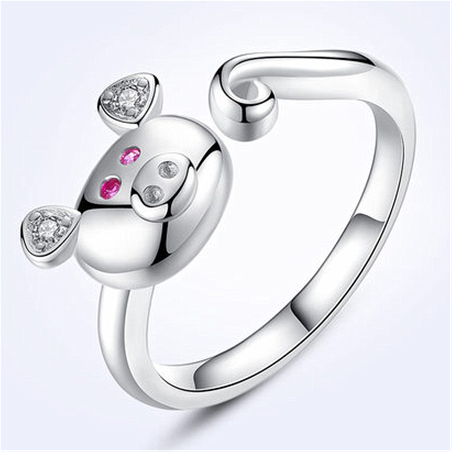 韩版银小猪戒指时尚创意2019本命年猪生肖指环可爱动物厂家直销