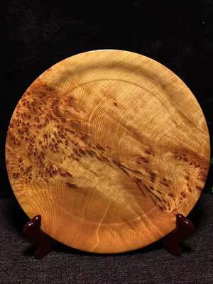 崖柏陈化料瘤疤水波纹大水果盘室内随型手把件工艺品摆件商务礼品