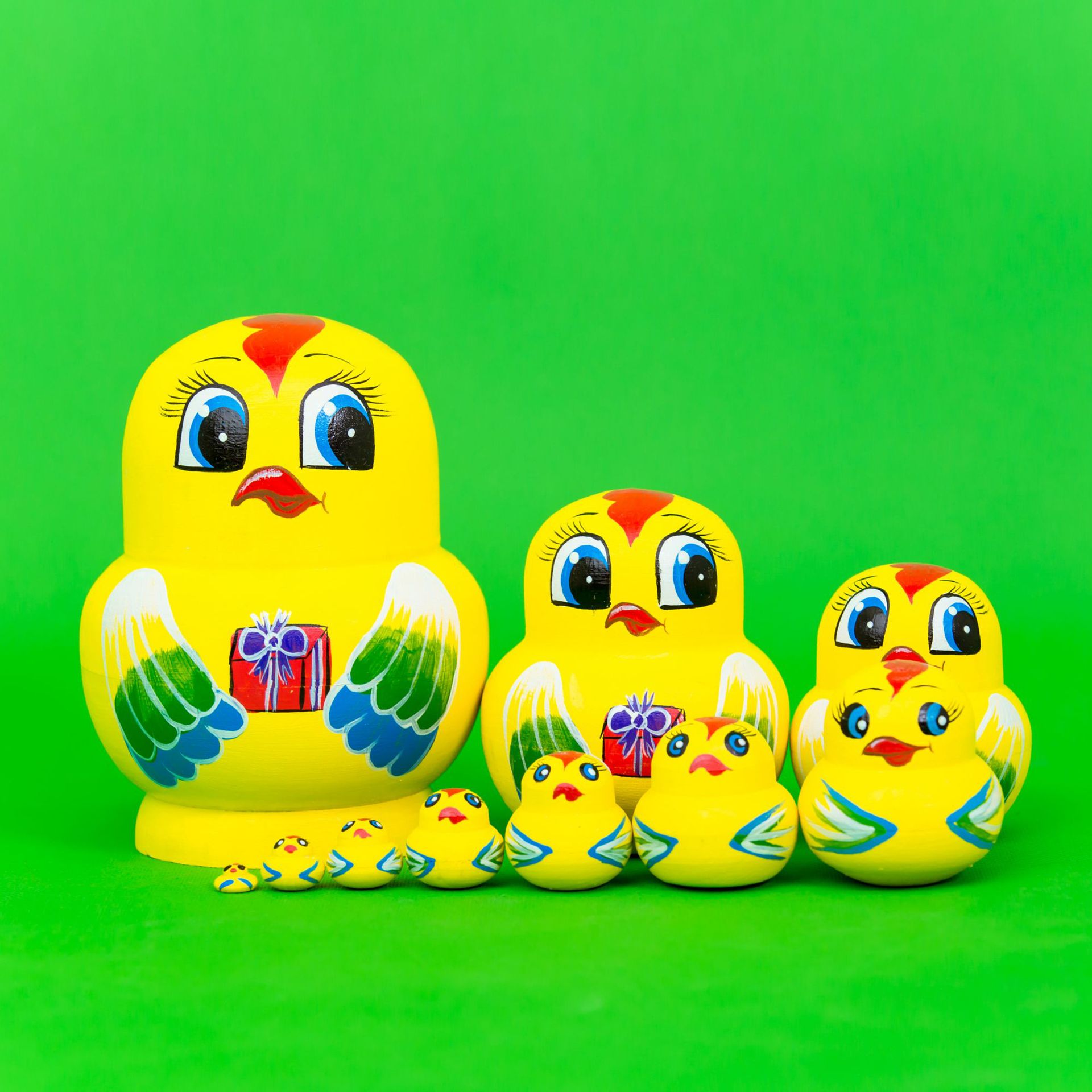 俄罗斯套娃10层动物小鸡景区热卖旅游纪念品木制玩具节日礼物摆件