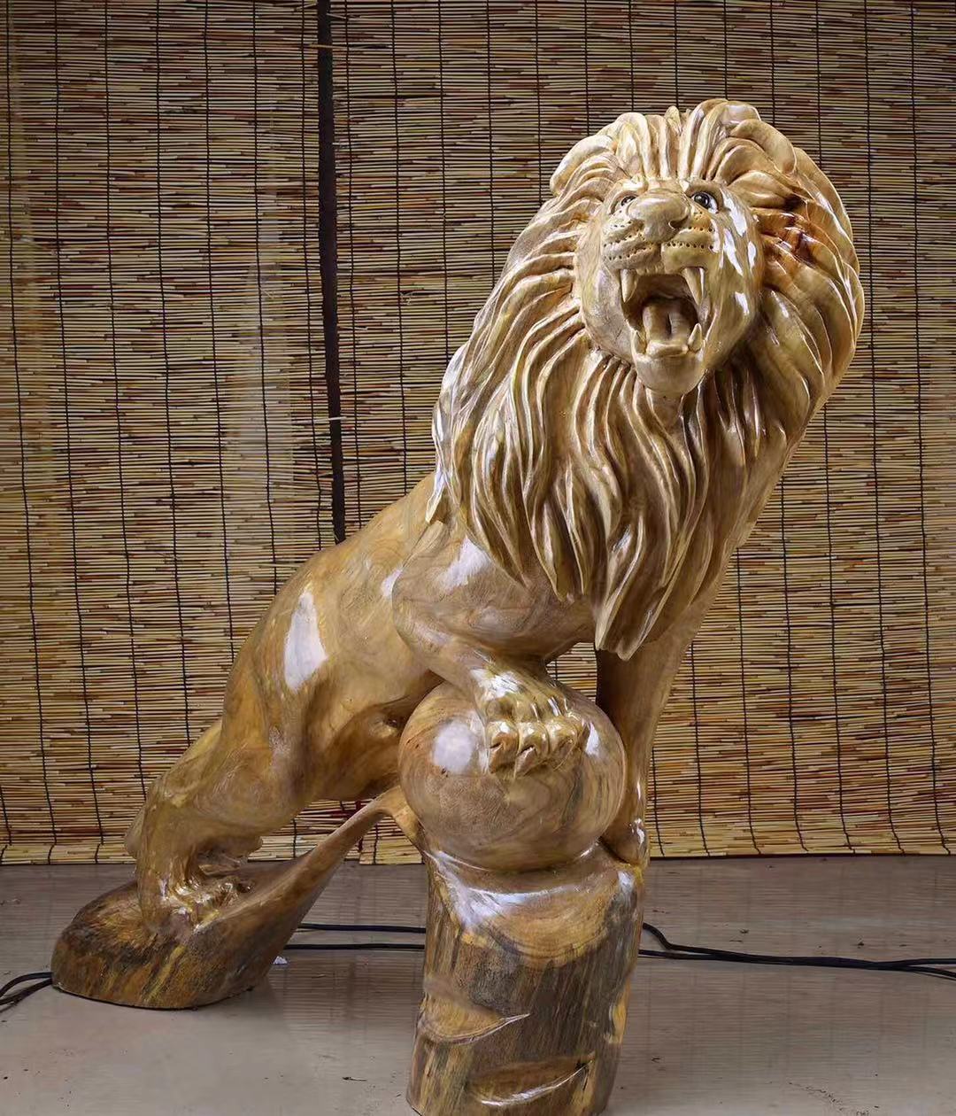 香樟木雕吉象如意工艺品创意摆件实木客厅摆件木质工艺品大象摆件