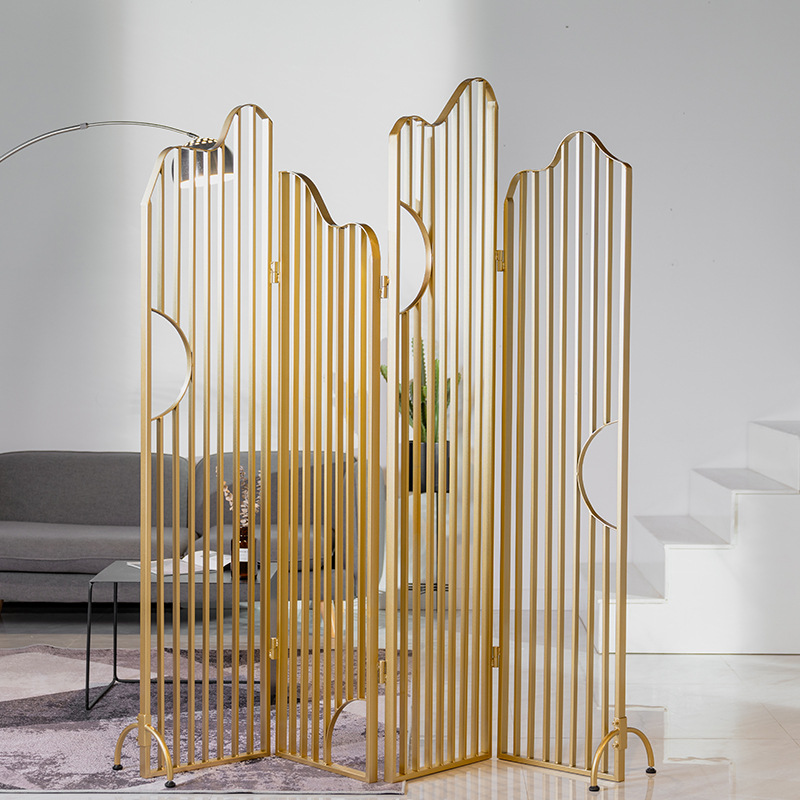 北欧风铁艺屏风 家用客厅可折叠移动屏风办公室书房折屏厂家定制