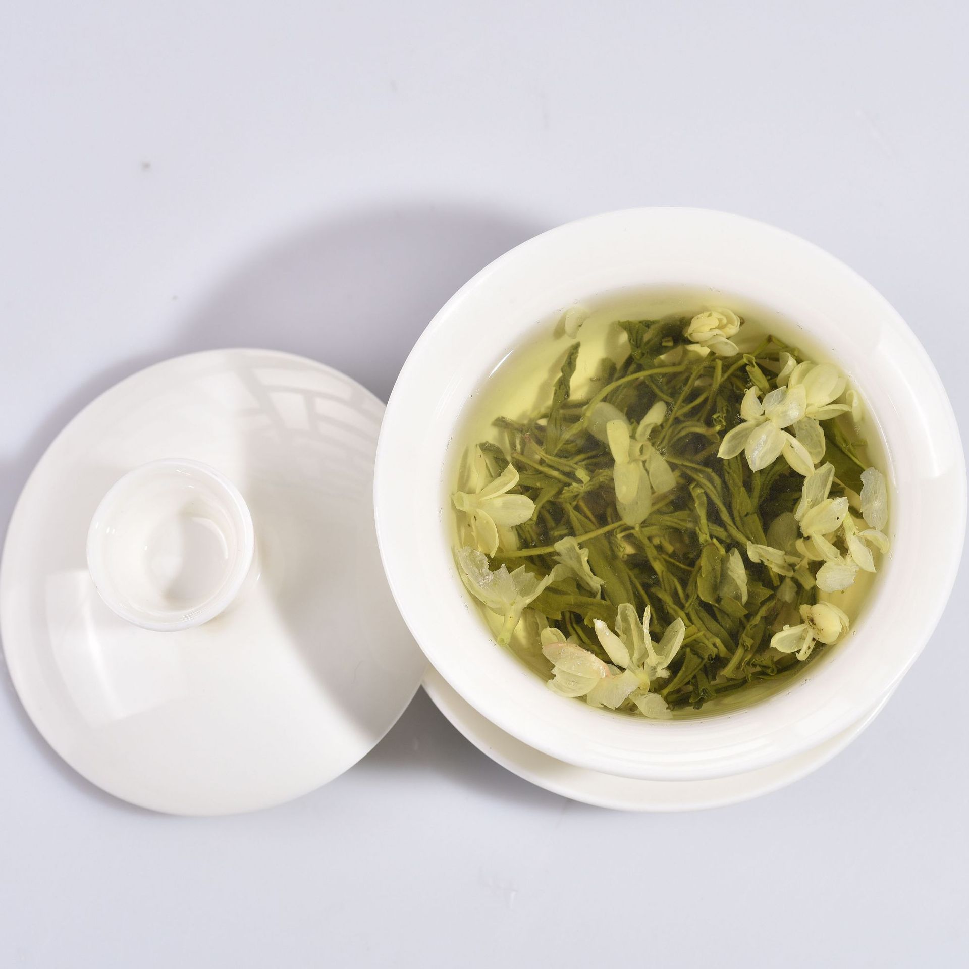 御贡仙芽新茶150g碧潭级伏花飘雪茉莉花茶雪芽毛尖型嫩芽浓香飘雪