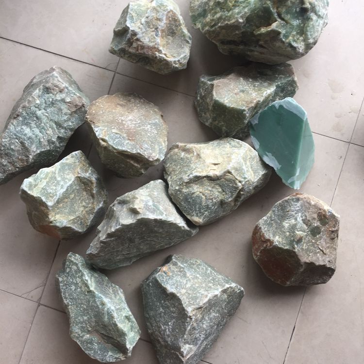 天然原石东陵玉玉石摆件东陵石原料宝石工艺品 绿东陵毛料一公斤