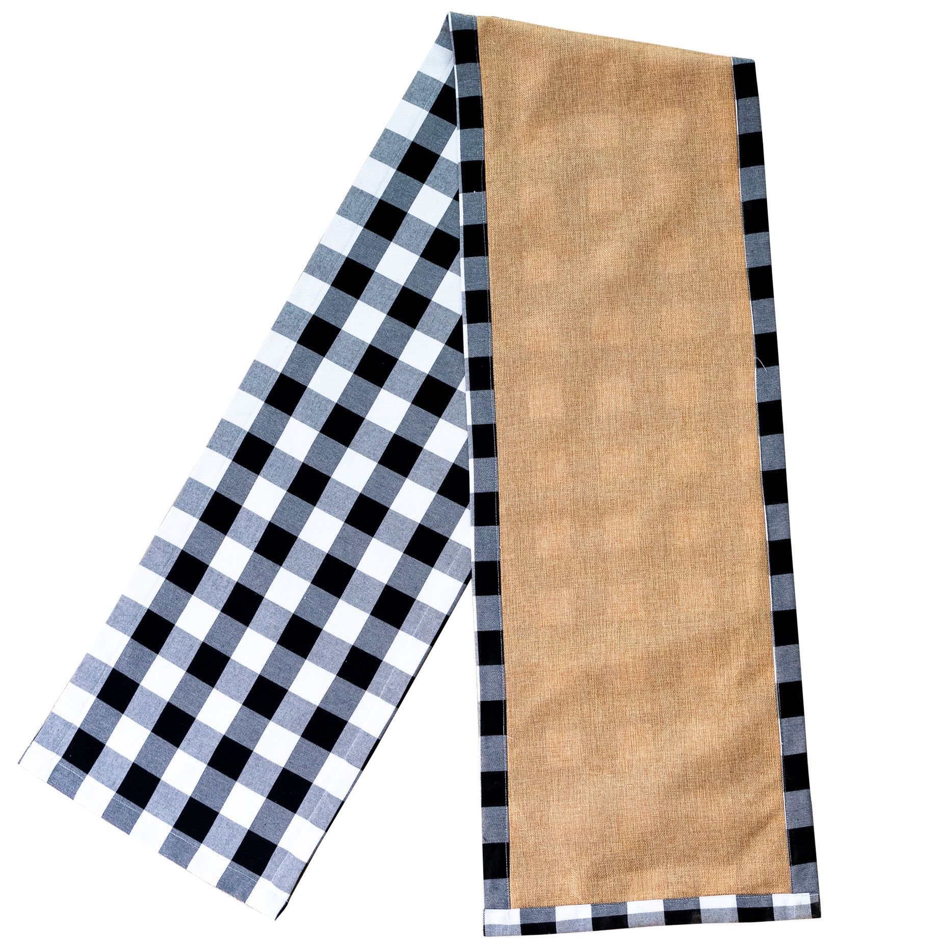 跨境爆款圣诞节日桌旗装饰用品礼品格子布艺餐桌垫黑色北欧式家纺