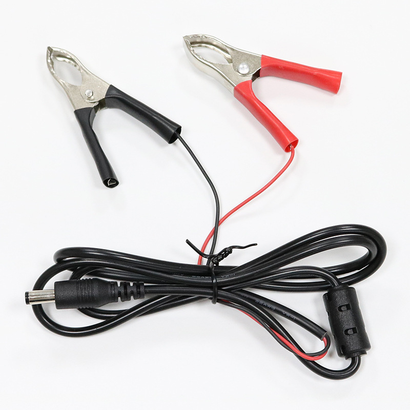 dc5521带假磁环连接线 鱼夹线 电瓶充电线 30a电池夹子 1.5米dc线