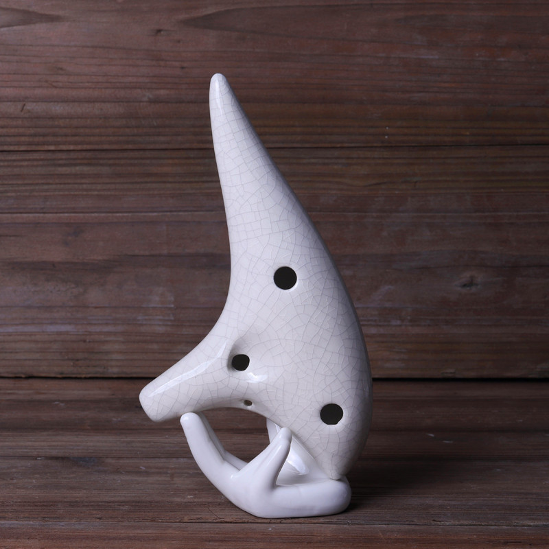 12孔裂纹陶笛 陶瓷制作学生初学教学陶笛12孔民族乐器 厂家批发