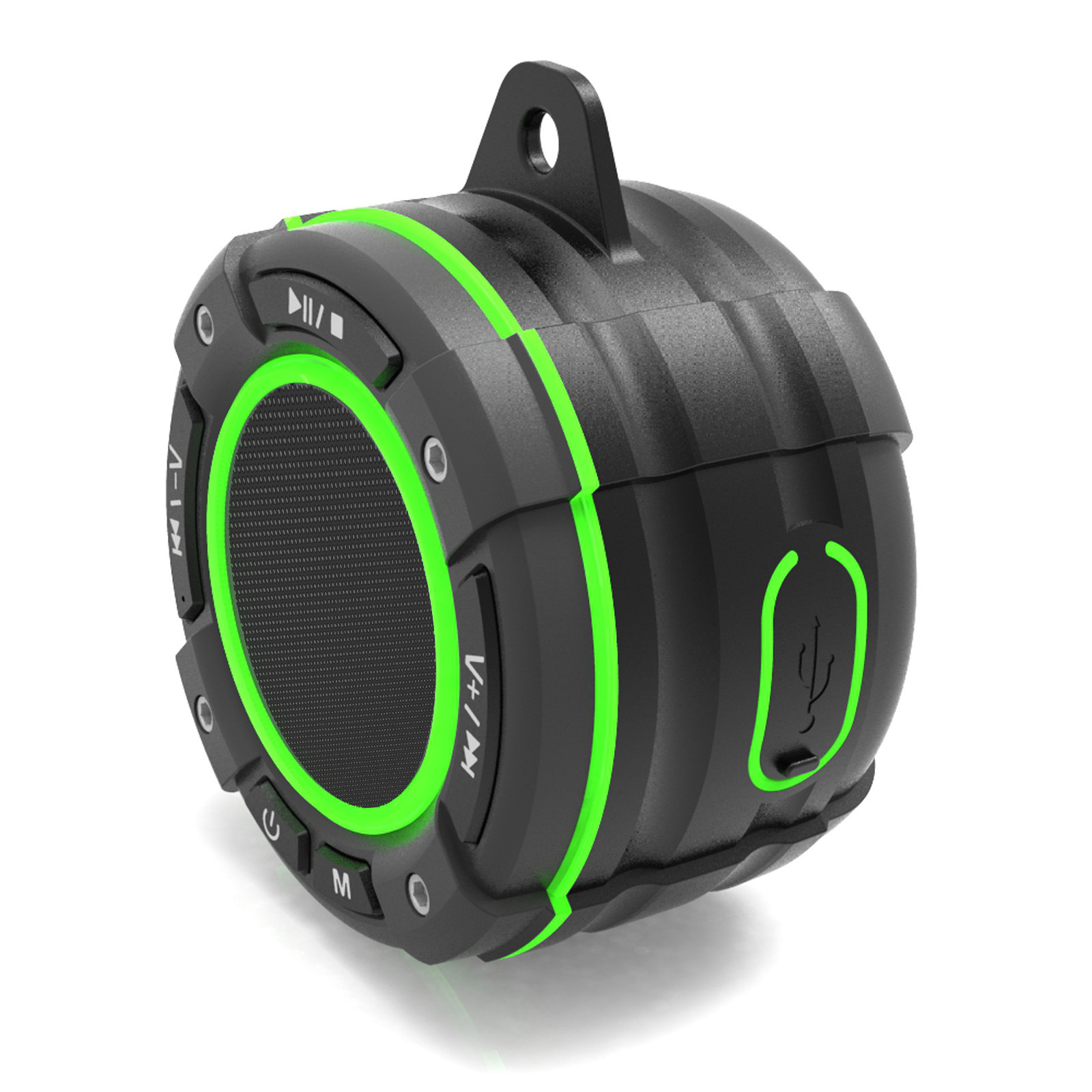 新款七级防水蓝牙音箱户外通话蓝牙音响运动便携式吸盘收音机带灯