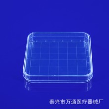 优质 方形塑料培养皿 10×10CM 带分格线 细菌平板 灭菌消毒