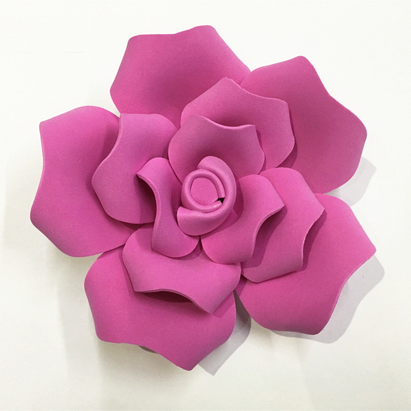 工厂店橱窗泡沫道具纸花玫瑰花婚庆海绵装饰婚礼欧式立体仿真花背