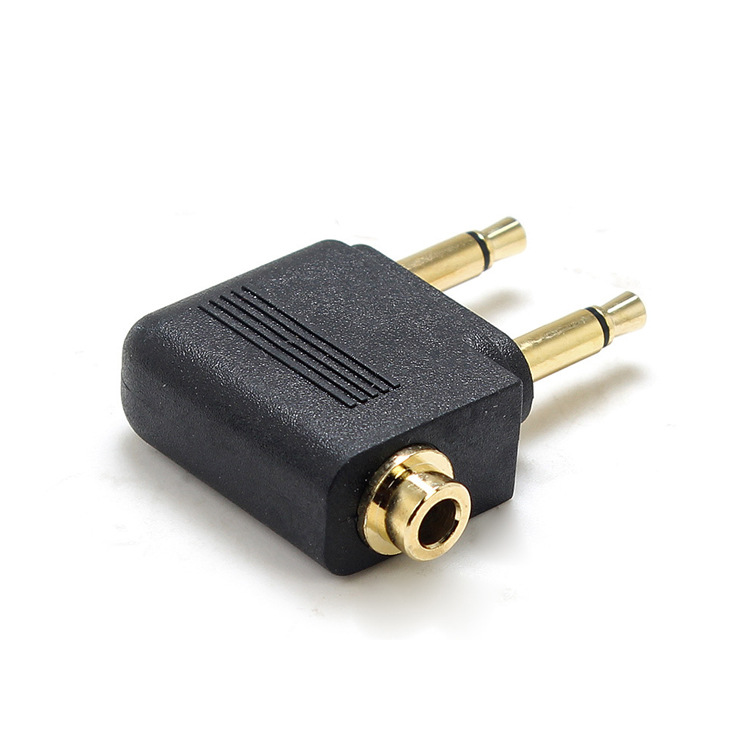 5耳机音频接口飞机头镀金镍转接头 双3.5公母