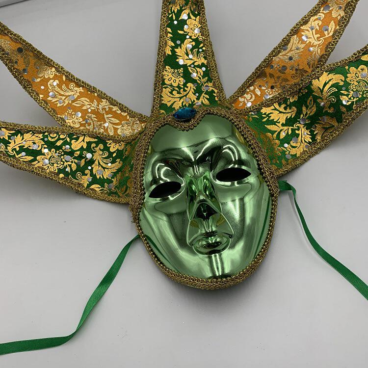 威尼斯高档阴阳假脸人脸女面具复古派对表演道具化妆舞会面具