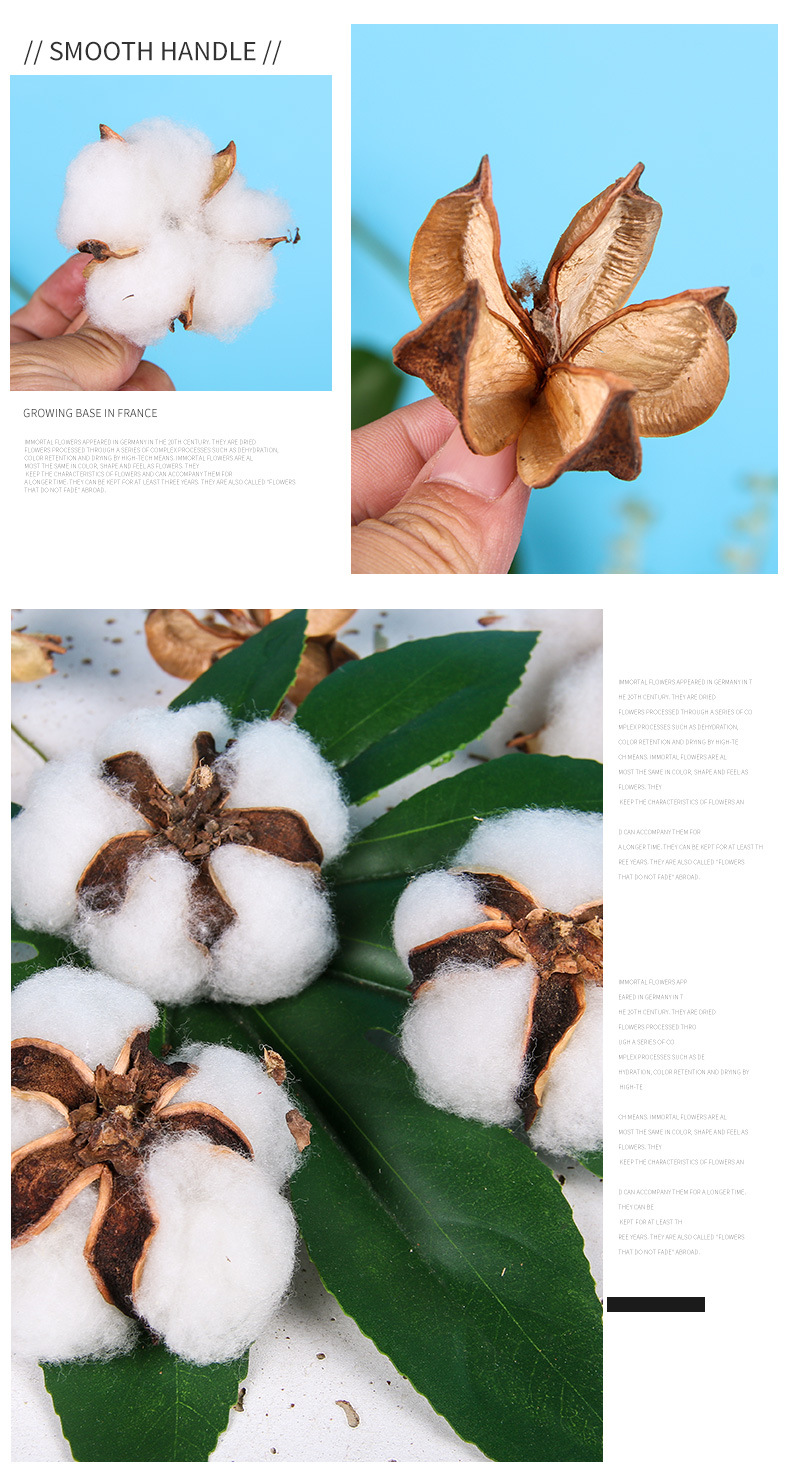 棉花朵 新品圣诞用品装饰配件 仿真棉花壳 棉花插枝装饰加工