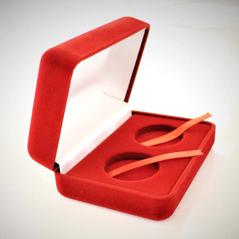 植绒珠宝盒纪念币包装盒植绒首饰盒饰品植绒包装盒厂家定制