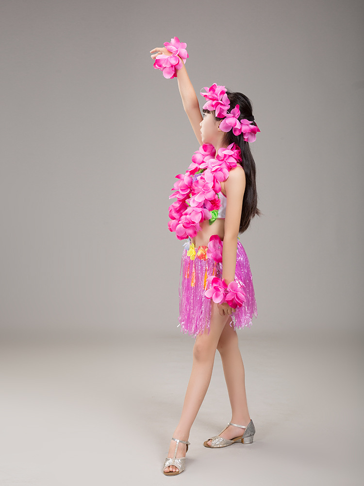 儿童夏威夷草裙套装女童环保服装幼儿草裙舞服装道具表演服海草舞