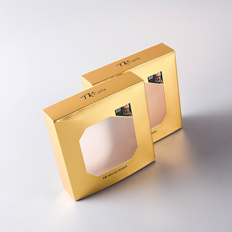 厂家定做开窗彩盒化妆品包装盒面膜盒药膏盒定制印logo
