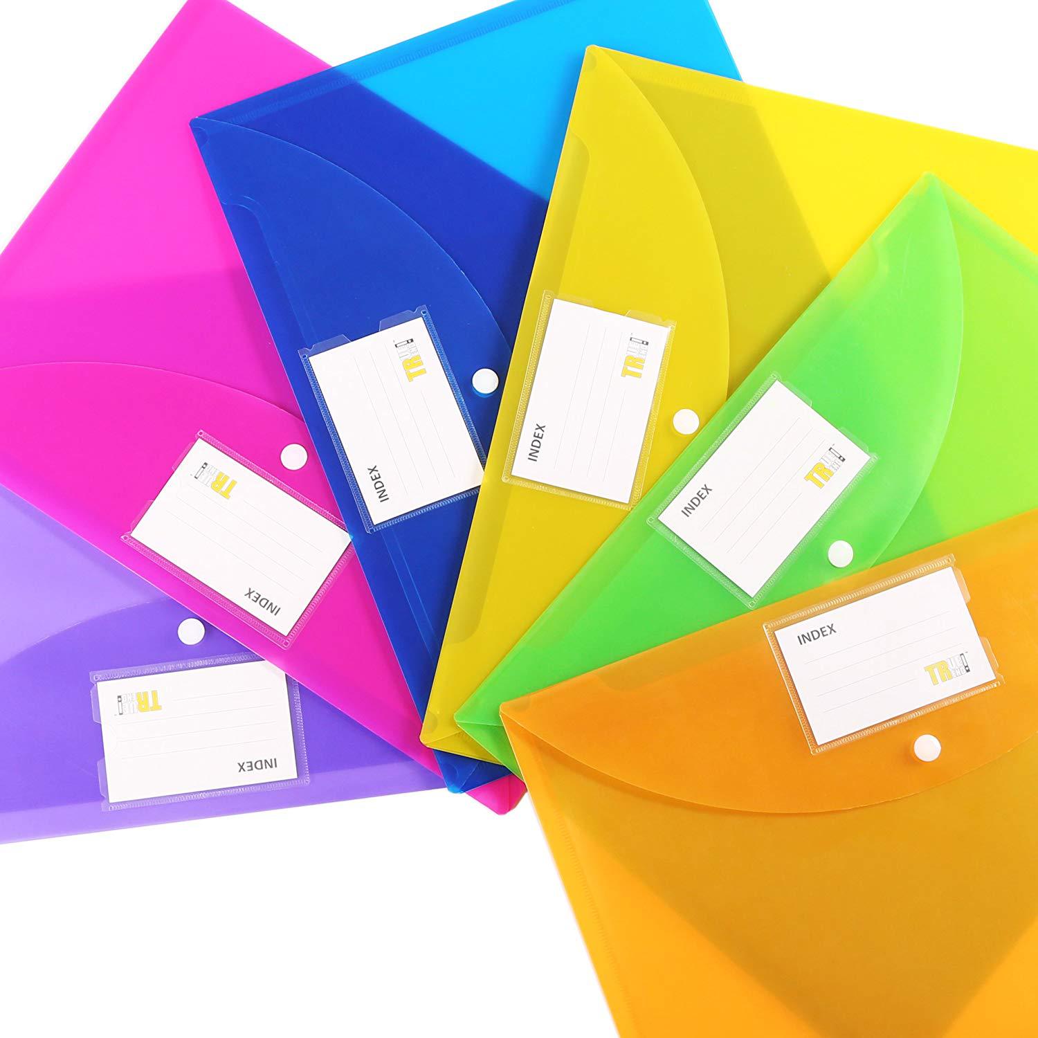 厂家直销 现货 25丝 pp塑料透明按扣 fc文件袋 可定制logo资料袋