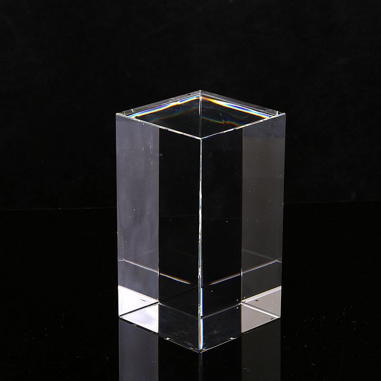 水晶砖块k9水晶立方体长方形水晶方体3d内雕刻字透明柱子玻璃底座