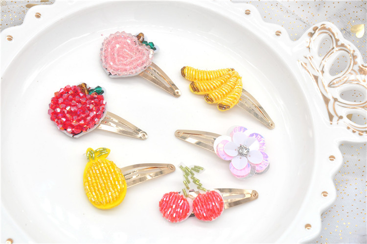 韩国东大门水果发卡儿童bb夹发夹可爱樱桃苹果女童宝宝刘海夹头饰