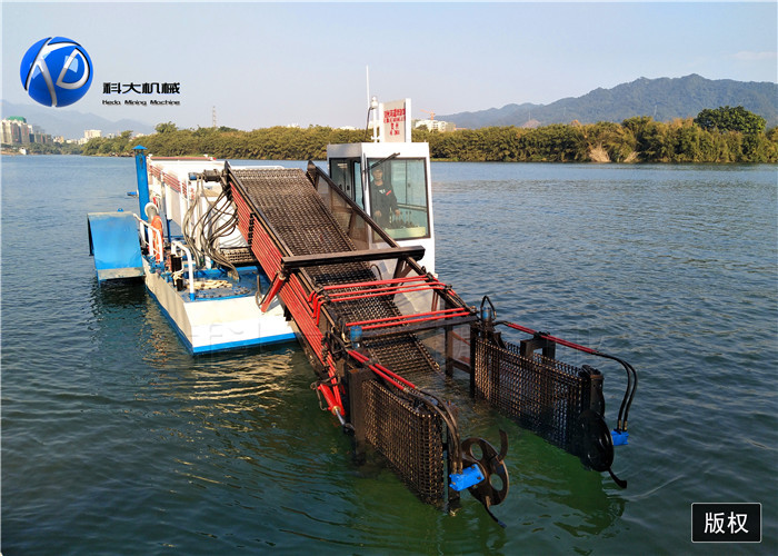 陕西河道水面垃圾打捞船 全自动水葫芦清理机械 水生植物收割船