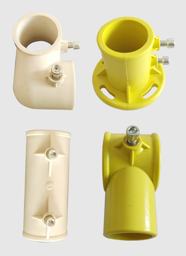 临边防护配件连接件48钢管接头楼梯护栏pvc塑料楼梯扶手弯头三通