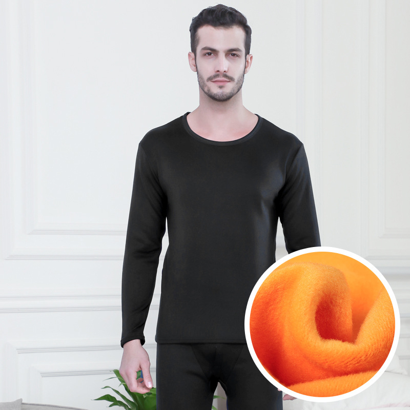 Winter plus-Sized plus Size Thermal Underwear Women's Fleece-Lined Thickened Cold Protection Cotton Jersey Men's Large Size Long Johns Wholesale